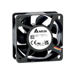 Fan Tubeaxial 24VDC Square - 60mm L x 60mm H Ball 27.5 CFM (0.770m³/min) 4 Wire Leads - Delta Electronics