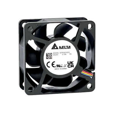 Fan Tubeaxial 24VDC Square - 60mm L x 60mm H Ball 27.5 CFM (0.770m³/min) 4 Wire Leads - 1