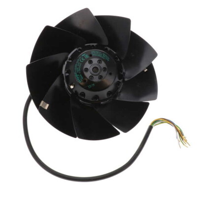 Fan Tubeaxial, 3 Phase 400VAC Round - 195mm Dia Ball 530.1 CFM (14.84m³/min) 7 Wire Leads with Splice Terminals - 1