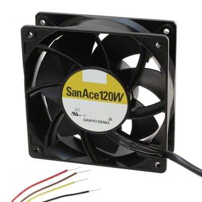 Fan Tubeaxial 48VDC Square - 120mm L x 120mm H Ball 224.0 CFM (6.27m³/min) 4 Wire Leads - 1