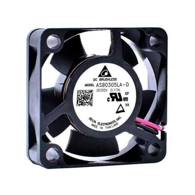 Fan Tubeaxial 5VDC Square - 30mm L x 30mm H Sleeve 4.3 CFM (0.120m³/min) 3 Wire Leads - 1