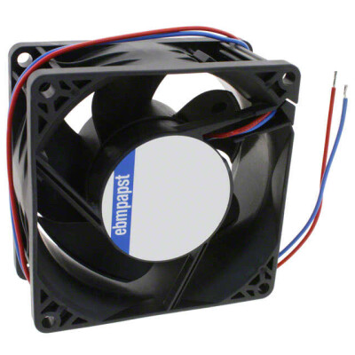Fan Tubeaxial 12VDC Square - 80mm L x 80mm H Ball 131.0 CFM (3.67m³/min) 2 Wire Leads - 2