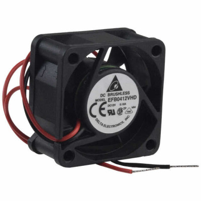 Fan Tubeaxial 12VDC Square - 40mm L x 40mm H Ball 10.1 CFM (0.283m³/min) 2 Wire Leads - 1