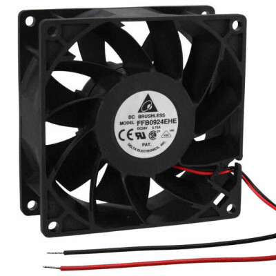 Fan Tubeaxial 24VDC Square - 92mm L x 92mm H Ball 110.2 CFM (3.09m³/min) 2 Wire Leads - 1