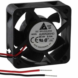 Fan Tubeaxial 24VDC Square - 50mm L x 50mm H Superflo 20.3 CFM (0.568m³/min) 2 Wire Leads - Delta Electronics