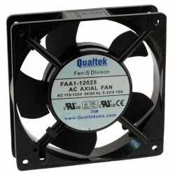 Fan Tubeaxial 115VAC Square - 120mm L x 120mm H Ball 71.0 CFM (1.99m³/min) 2 Wire Leads - Qualtek