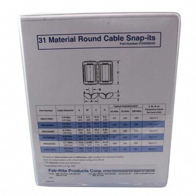 Ferrite Cores - Cables and Wiring Kit 18 Pieces (6 Values - Mixed Quantities) Free Hanging - 1