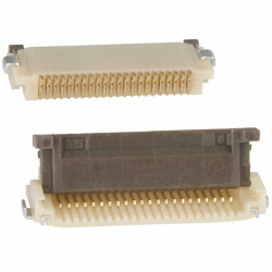 22 Position FFC, FPC Connector Contacts, Bottom 0.020