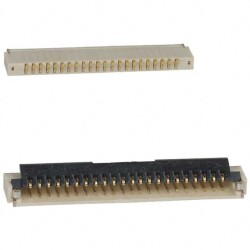 22 Position FFC, FPC Connector Contacts, Bottom 0.020