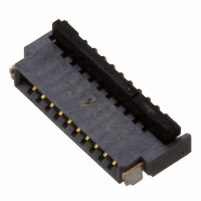 10 Position FFC, FPC Connector Contacts, Top and Bottom 0.020