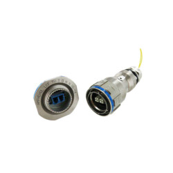 Fiber Optic Plug Connector LC Duplex 125µm Silver - Amphenol Fiber Systems International