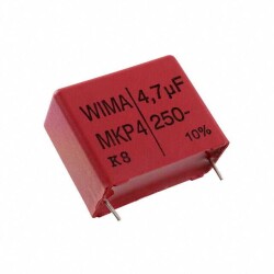 4.7 µF Film Capacitor 160V 250V Polypropylene (PP), Metallized Radial - 1