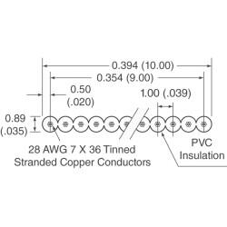 Flat Ribbon Cable Gray 10 Conductors 0.039