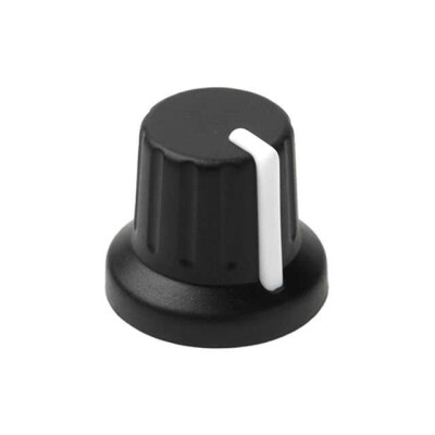 Fluted Knob Shaft with Line on Top and Side Thermoplastic Black, White - 1