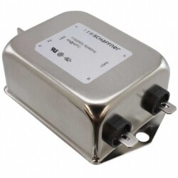 Single Phase EMC/EMI Line Filter 3 A 250V 250V DC ~ 400Hz Two Stage Quick Connect - TE Connectivity Schaffner