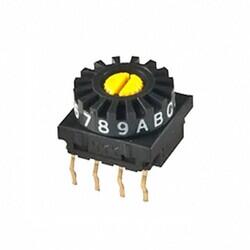 Dip Switch Hexadecimal Complement 16 Position Through Hole Rotary with Knob Actuator 100mA 5VDC - NKK Switches