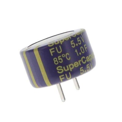 1 F (EDLC) Supercapacitor 5.5 V Radial, Can 10Ohm @ 1kHz 4000 Hrs @ 85°C - 1