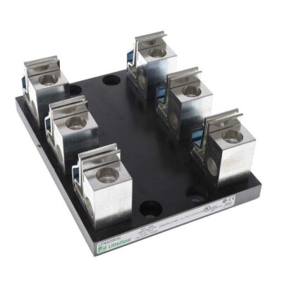 Fuse Block 200 A 600V 3 Circuit Cartridge DIN Rail - 1