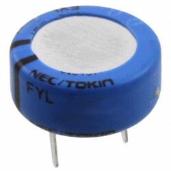 10 mF (EDLC) Supercapacitor 5.5 V Radial, Can 300Ohm @ 1kHz - KEMET