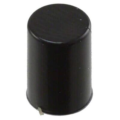 Round Pushbutton Switch Cap Black Snap Fit - 1
