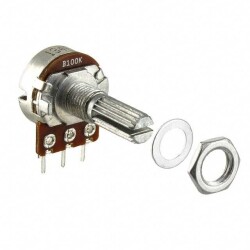10k Ohm 1 Gang Linear Panel Mount Potentiometer 1.0 Turns Carbon 0.2W, 1/5W PC Pins - Bourns Inc.