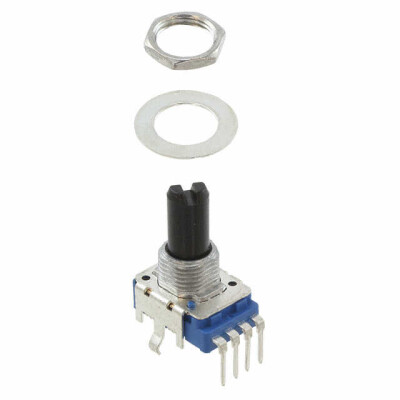 10k Ohm 1 Gang Linear Panel Mount Potentiometer 1.0 Turns Carbon 0.05W, 1/20W PC Pins, Board Locks - 1