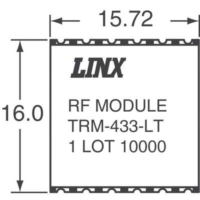 General ISM 1GHz Transceiver Module 433MHz Castellation Surface Mount - 2