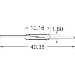 Glass Body Reed Switch SPST-NO 15 ~ 20AT Operate Range 10W 350mA (AC), 500mA (DC) 140 V Through Hole - 3