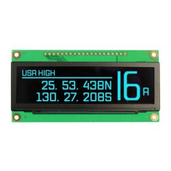 Graphic LCD Display Module Blue OLED - Passive Matrix Parallel, 8-Bit, SPI 3.12