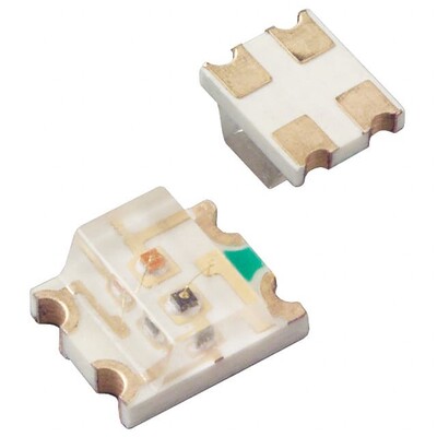 Green, Red 567nm Green, 647nm Red LED Indication - Discrete 2.1V Green, 1.7V Red 4-SMD, No Lead - 1