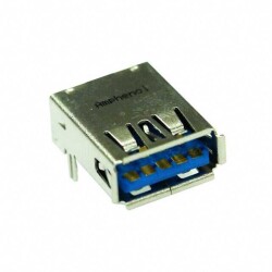 USB-A (USB TYPE-A) USB 3.2 Gen 1 (USB 3.1 Gen 1, Superspeed (USB 3.0)) Receptacle Connector 9 Position Through Hole, Right Angle - Amphenol ICC (Commercial Products)