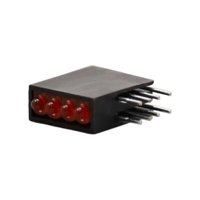 LED Circuit Board Indicator LED Circuit Board Indicator 4 High Red (x 4) Diffused 2V 2mA Round with Domed Top 1.80mm Dia - 1