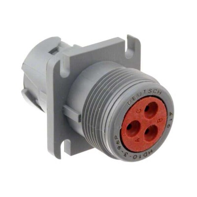 3 Position Circular Connector Receptacle Housing Panel Mount - 1