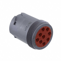 9 Position Circular Connector Receptacle Housing Free Hanging (In-Line) - TE Connectivity Deutsch Connectors