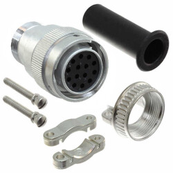 14 Position Circular Connector Plug Housing Free Hanging (In-Line) Backshell, Cable Clamp - 1