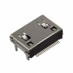 HDMI - Mini Receptacle Connector 19 Position Surface Mount, Right Angle; Through Hole - 1