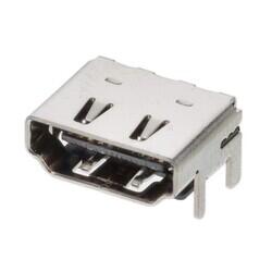 HDMI Receptacle Connector 19 Position Surface Mount, Right Angle; Through Hole - 1