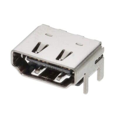 HDMI Receptacle Connector 19 Position Surface Mount, Right Angle; Through Hole - 1