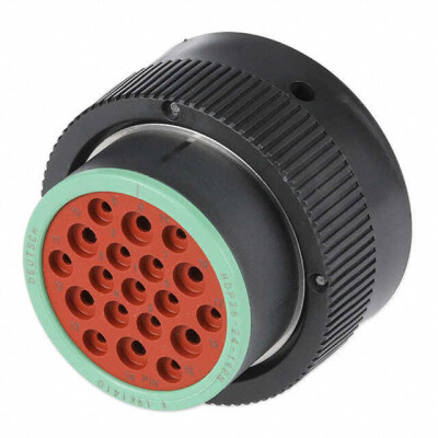 19 Position Circular Connector Plug Housing Free Hanging (In-Line) Coupling Nut - 1