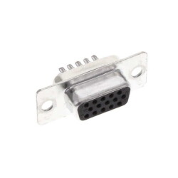 15 Position D-Sub, High Density Receptacle, Female Sockets Connector - Adam Tech