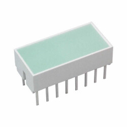 LED Circuit Board Indicator LED Circuit Board Indicator Bar - Single, DIP Green 2.2V 30mA Rectangle with Flat Top 19.05mm x 8.89mm Through Hole - Broadcom Limited