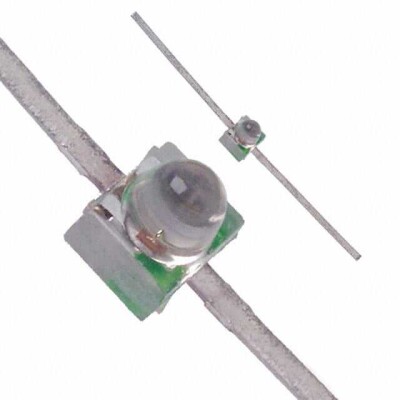 Green 569nm LED Indication - Discrete 2.1V Axial, Flat Leads - 1