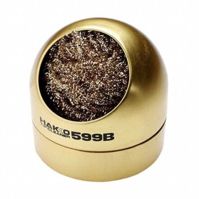 Holder Included, Metal Brass Wool Solder Wire Scouring Pad For Use With Soldering Irons, Workstands - 1