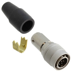 10 Position Circular Connector Plug, Male Pins Solder Cup - 1