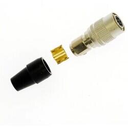 6 Position Circular Connector Plug, Female Sockets Solder Cup - 1