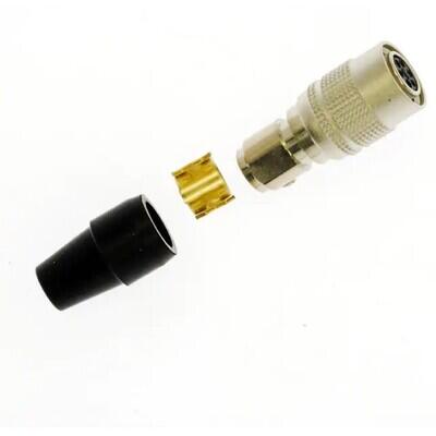 6 Position Circular Connector Plug, Female Sockets Solder Cup - 1