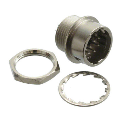 10 Position Circular Connector Receptacle, Male Pins Solder Cup - 1