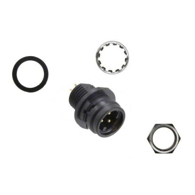 3 (Power) Position Circular Connector Receptacle, Male Pins Solder Cup - 1