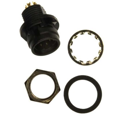 6 (Power) Position Circular Connector Receptacle, Male Pins Solder Cup - 1