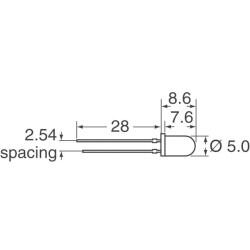 Infrared (IR) Emitter 860nm 1.5V 100mA 1100mW/sr @ 100mA 6° Radial - 3